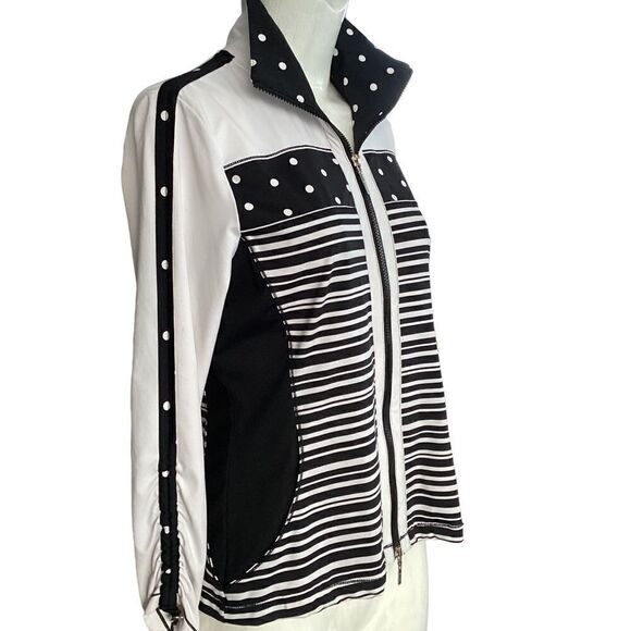 Bylyse medium black and white athletic top jacket. 0645 - Picture 5 of 9